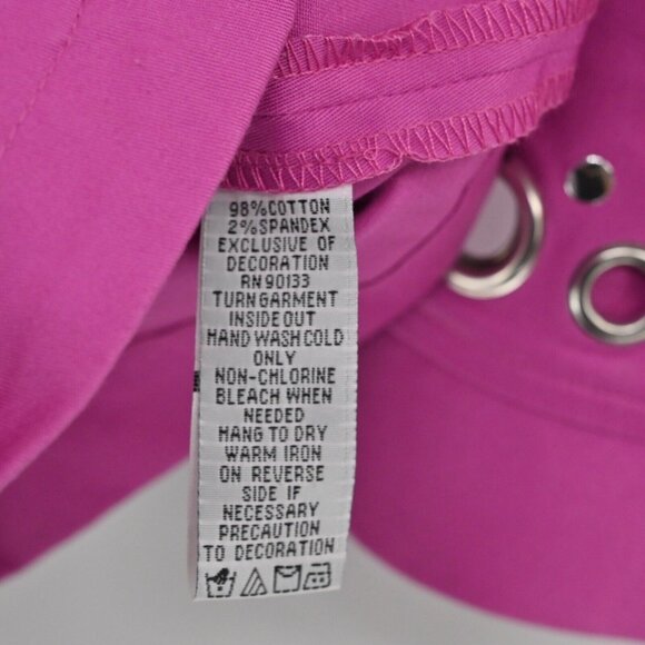 Vtg BOB MACKIE Jacket Womens Size S Pink Grommet Studded 3/4 Sleeve Full Zip 90s - Picture 10 of 14